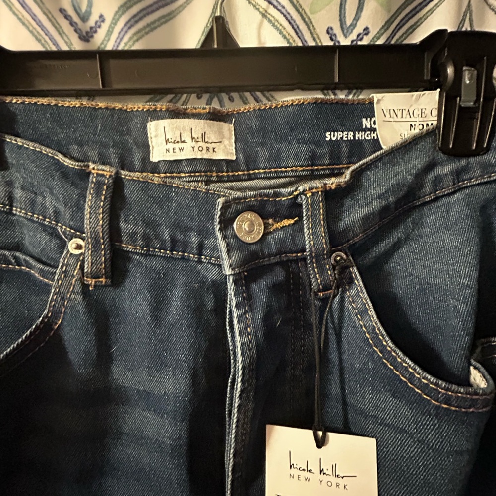NWT Nicole Miller Vintage Comfort Jeans in Deep Blue W/Pockets “Worn Style” - Picture 8 of 16
